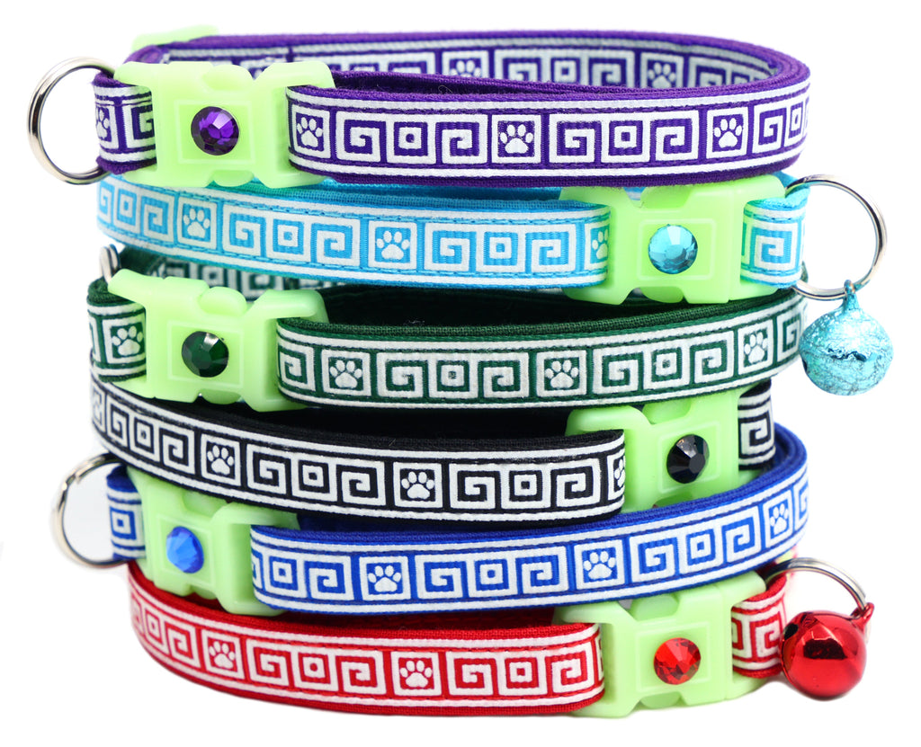Greek Key Breakaway Cat Collar